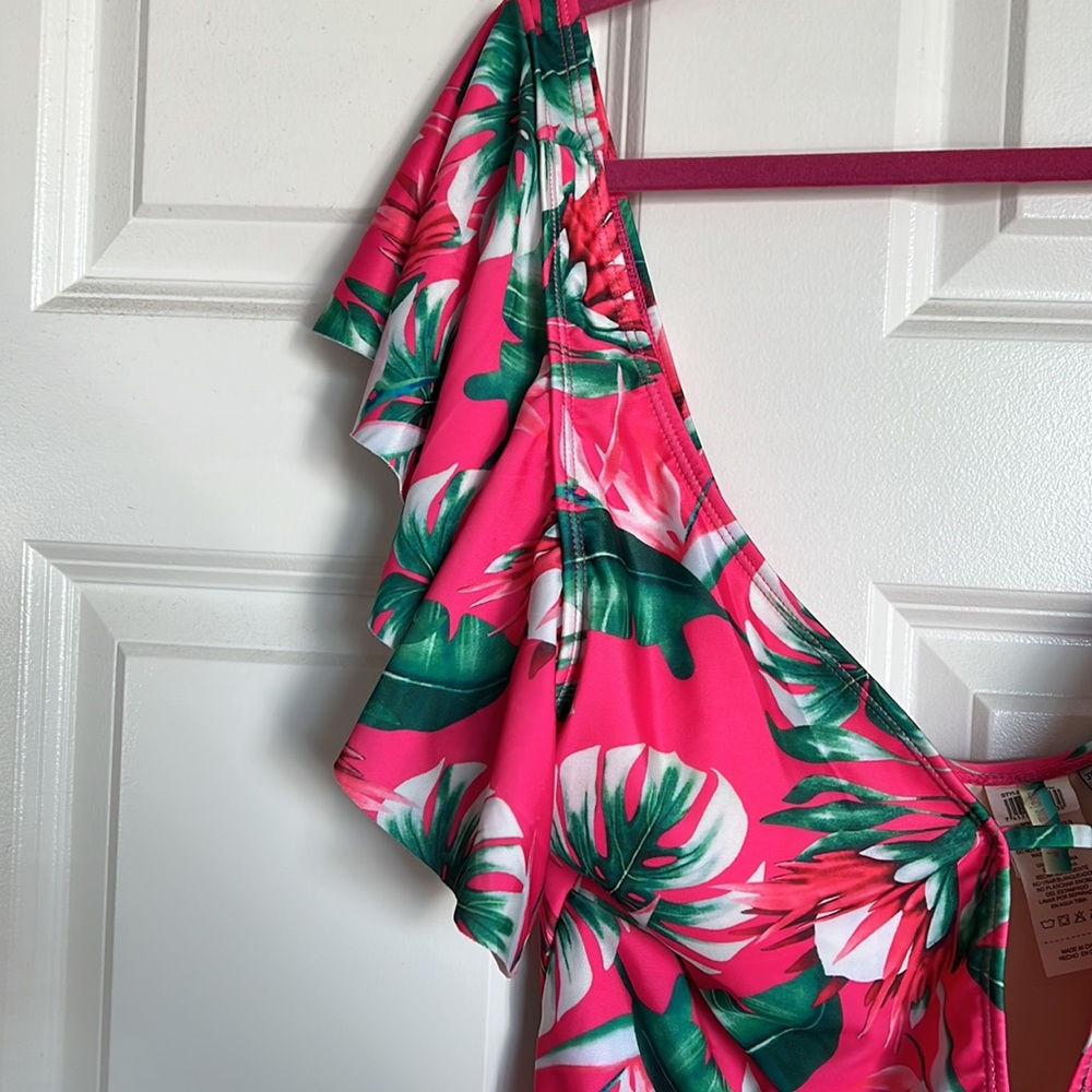 Pink Ruffle Sleeve Bathing Suit - Picture 5 of 5